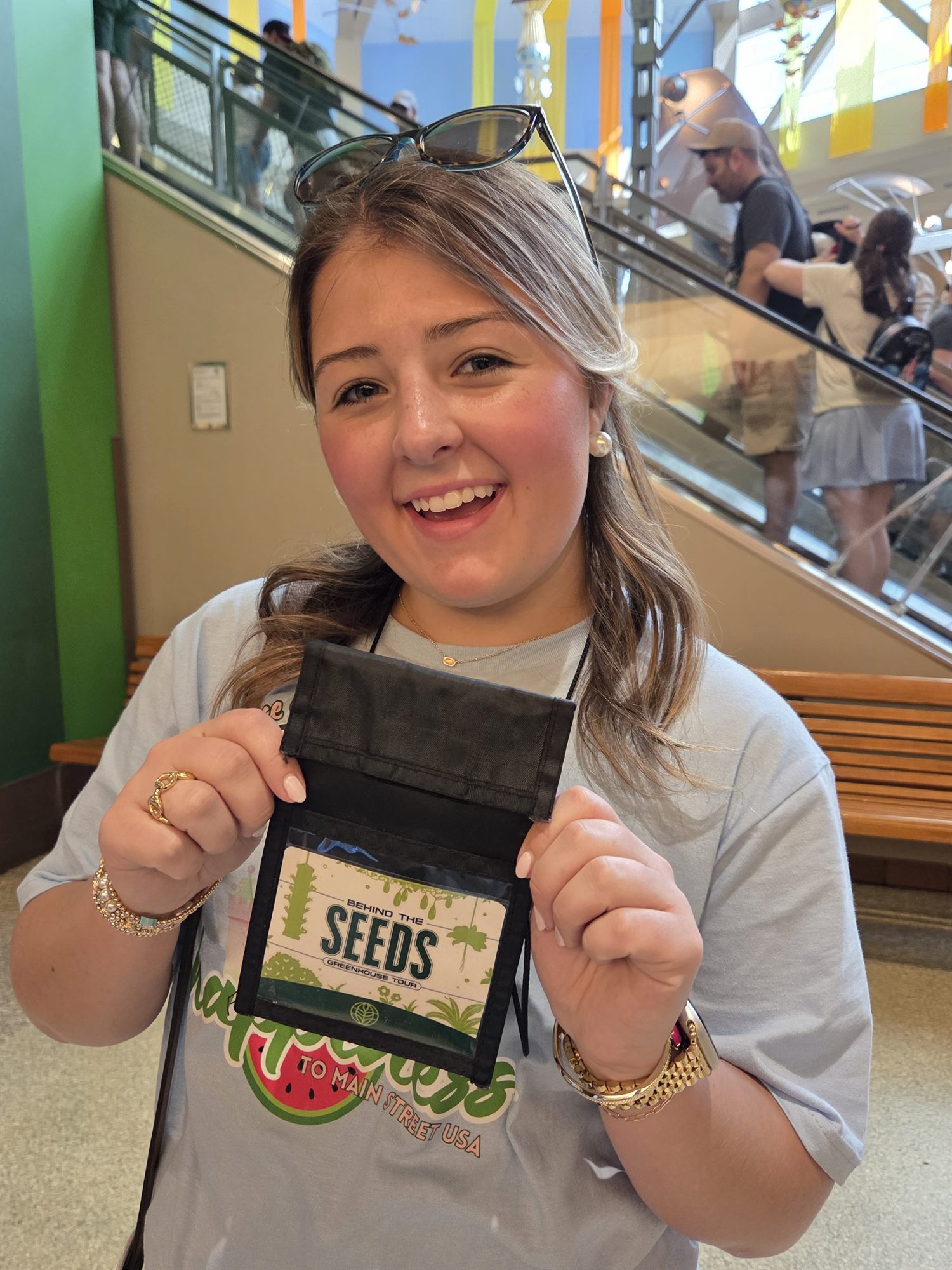 Lilah Byrum holding a packet of watermelon seeds